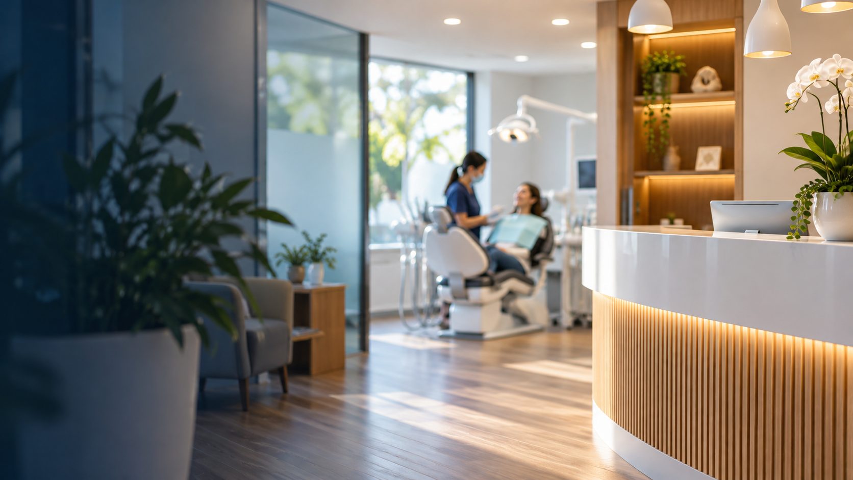 Reception and treatment room at Dentists of Dandenong